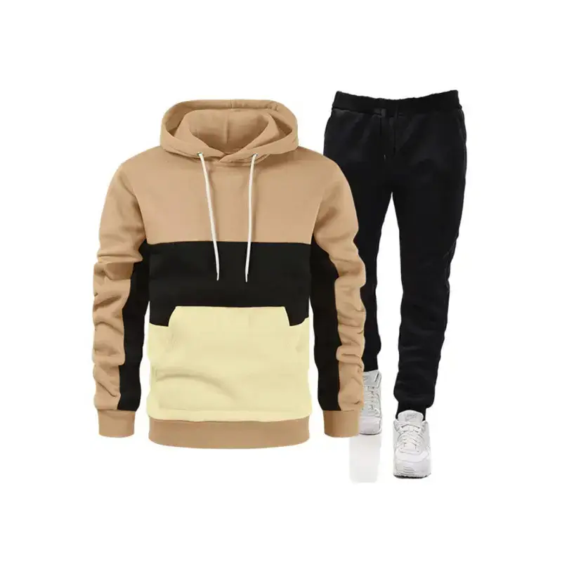 Spliced color men's hoodie sweatshirt loose casual suit Nexellus