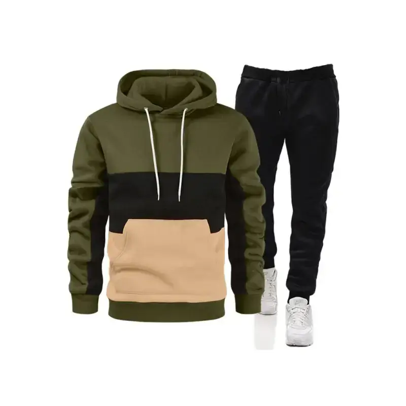 Spliced color men's hoodie sweatshirt loose casual suit Nexellus