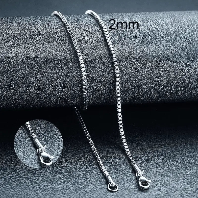 Stainless Steel Men's Jewelry Box Chain Necklace - Nexellus