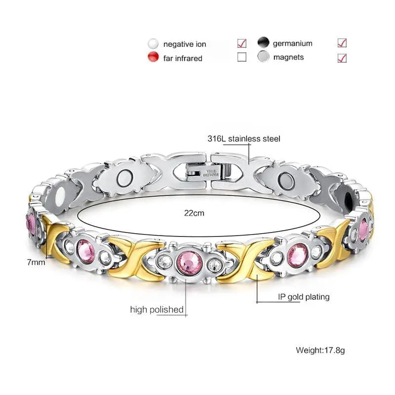 Stainless Steel Silver and Gold Magnetic Bracelets for Women - Nexellus