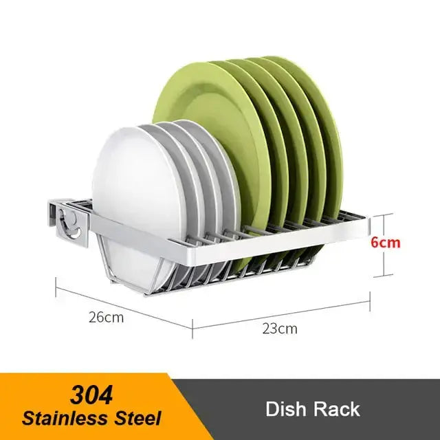 Stainless steel sink drain rack kitchen shelf diy bowl dish cutlery Nexellus