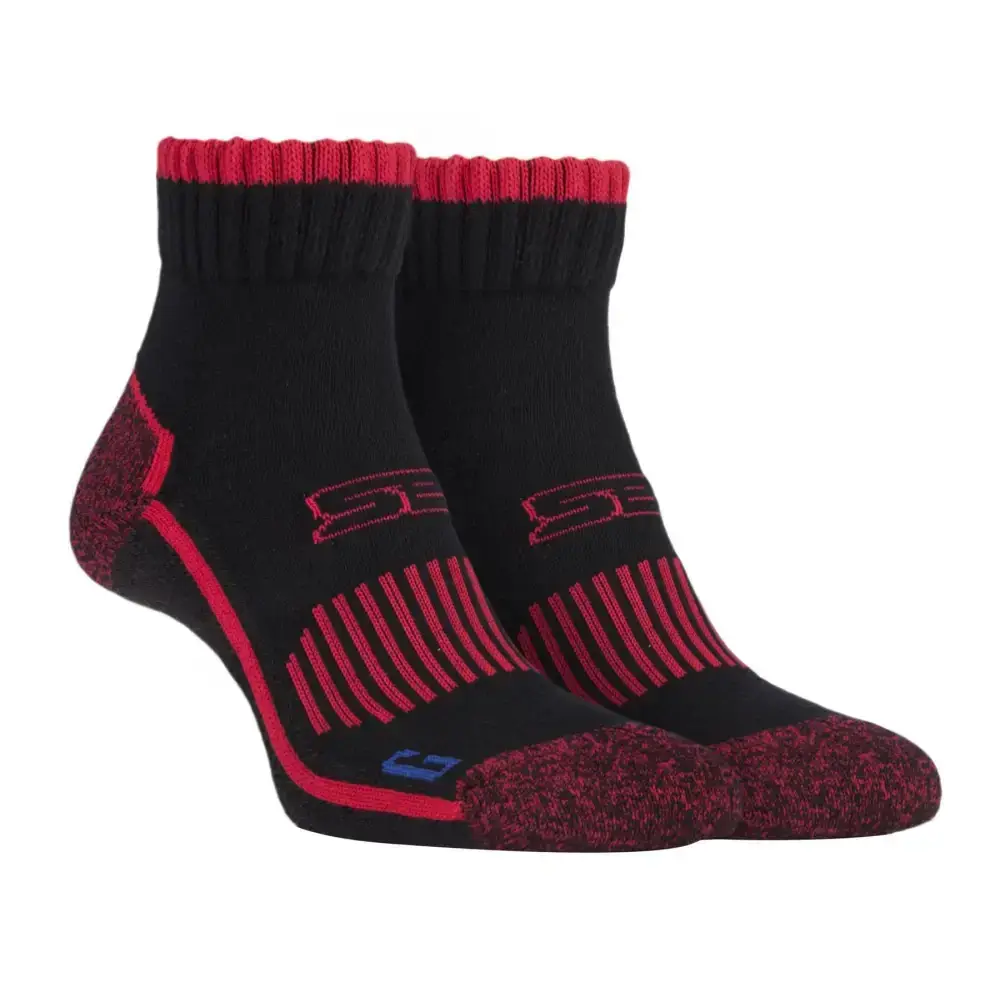 Storm bloc - 1 pair mens cotton ankle socks (6-8.5 / black red) Nexellus