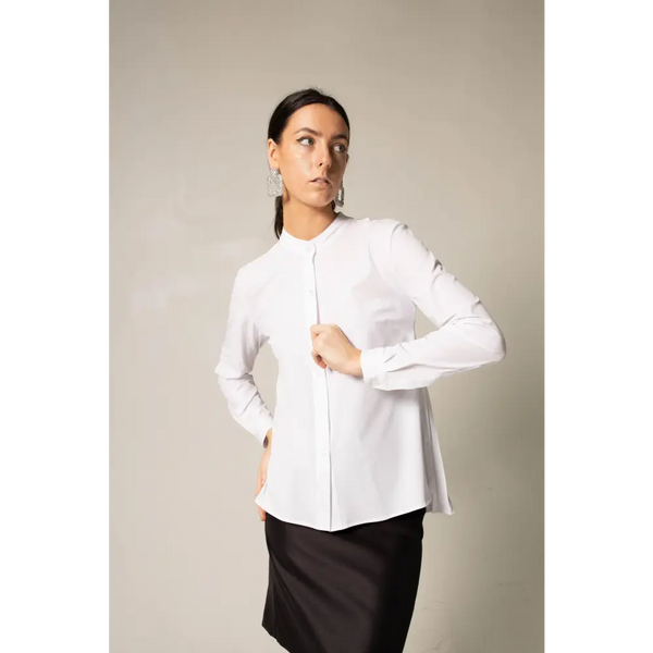 Stylish Pleated Blouse in White - Nexellus