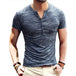 Summer men's short sleeve men's t-shirt henley collar slim fit men's Nexellus