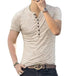 Summer men's short sleeve men's t-shirt henley collar slim fit men's Nexellus