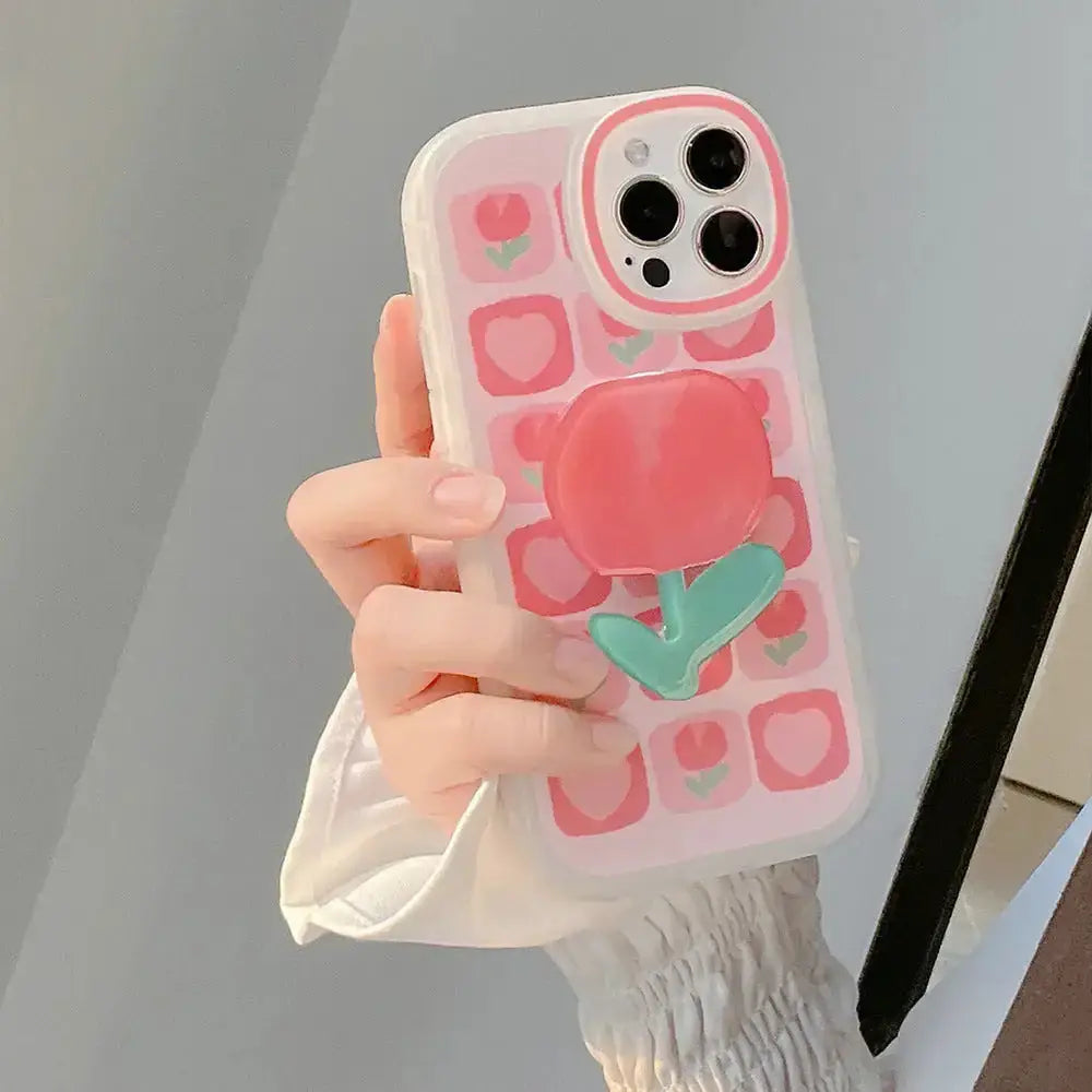 Summer tulips for iphone 13 cases precise hole position pvc mobile Nexellus