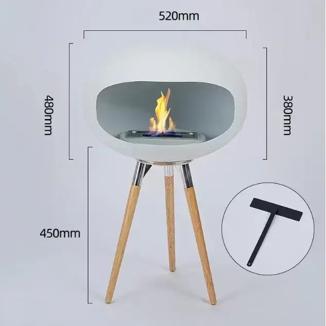 Tall fireplace real stove outdoor interior decoration simple modern Nexellus