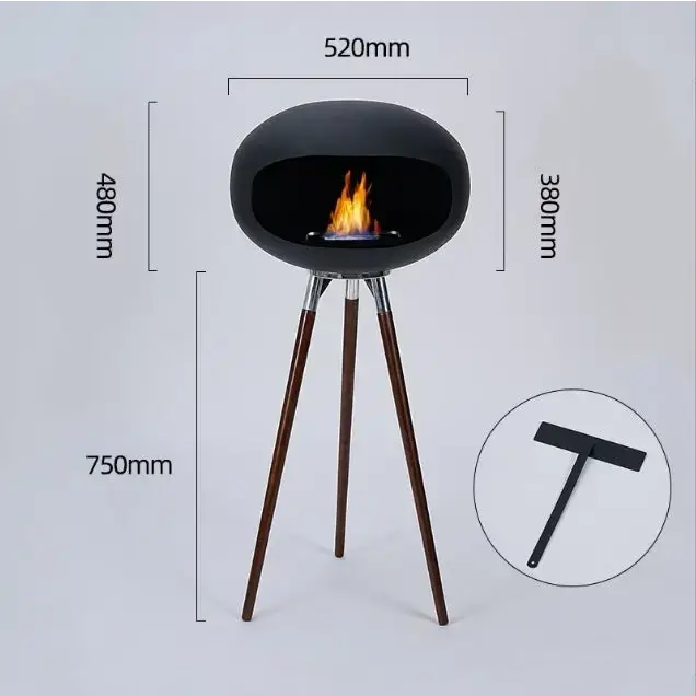 Tall fireplace real stove outdoor interior decoration simple modern Nexellus