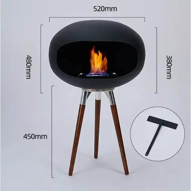 Tall fireplace real stove outdoor interior decoration simple modern Nexellus