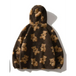 Teddy pattern loose teddy fur hooded sweatshirt Nexellus