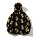 Teddy pattern loose teddy fur hooded sweatshirt Nexellus