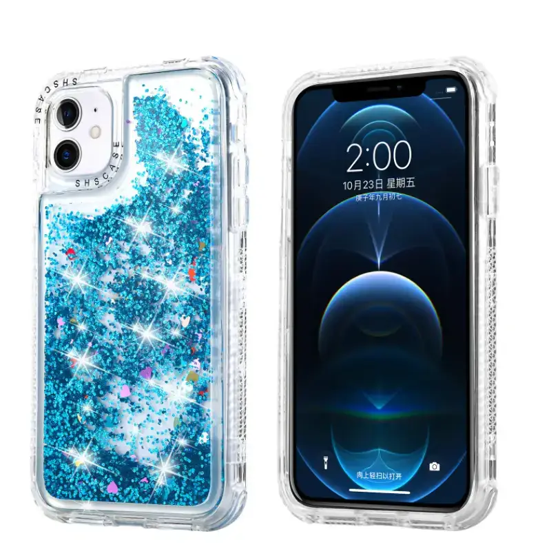 Telefoon case voor iphone 13 12 mooie kleurrijke luxe art liquid case Nexellus