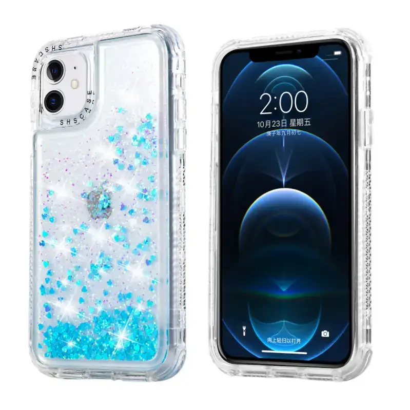 Telefoon case voor iphone 13 12 mooie kleurrijke luxe art liquid case Nexellus