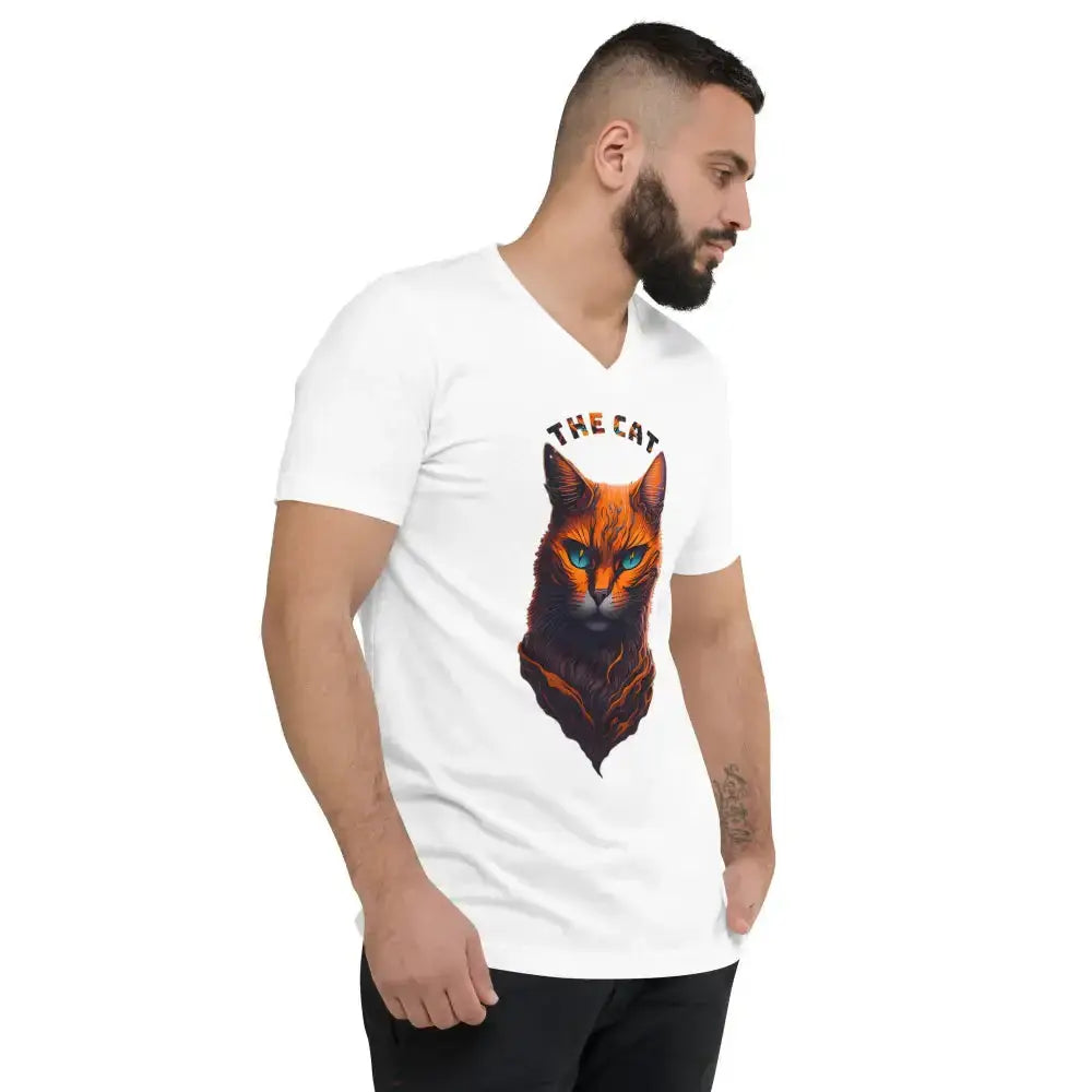 The cat unisex short sleeve v-neck t-shirt Nexellus