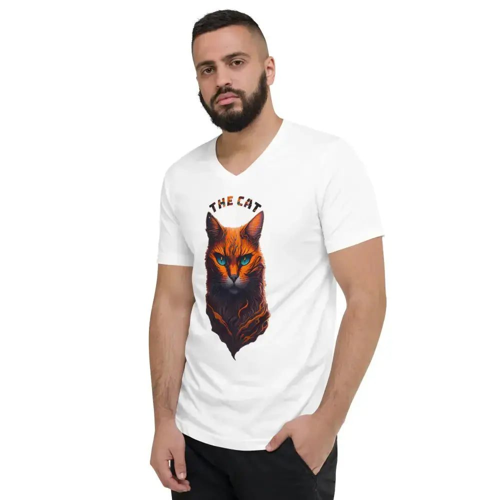 The cat unisex short sleeve v-neck t-shirt Nexellus