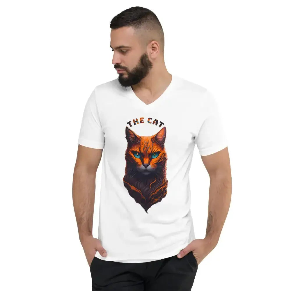 The cat unisex short sleeve v-neck t-shirt Nexellus