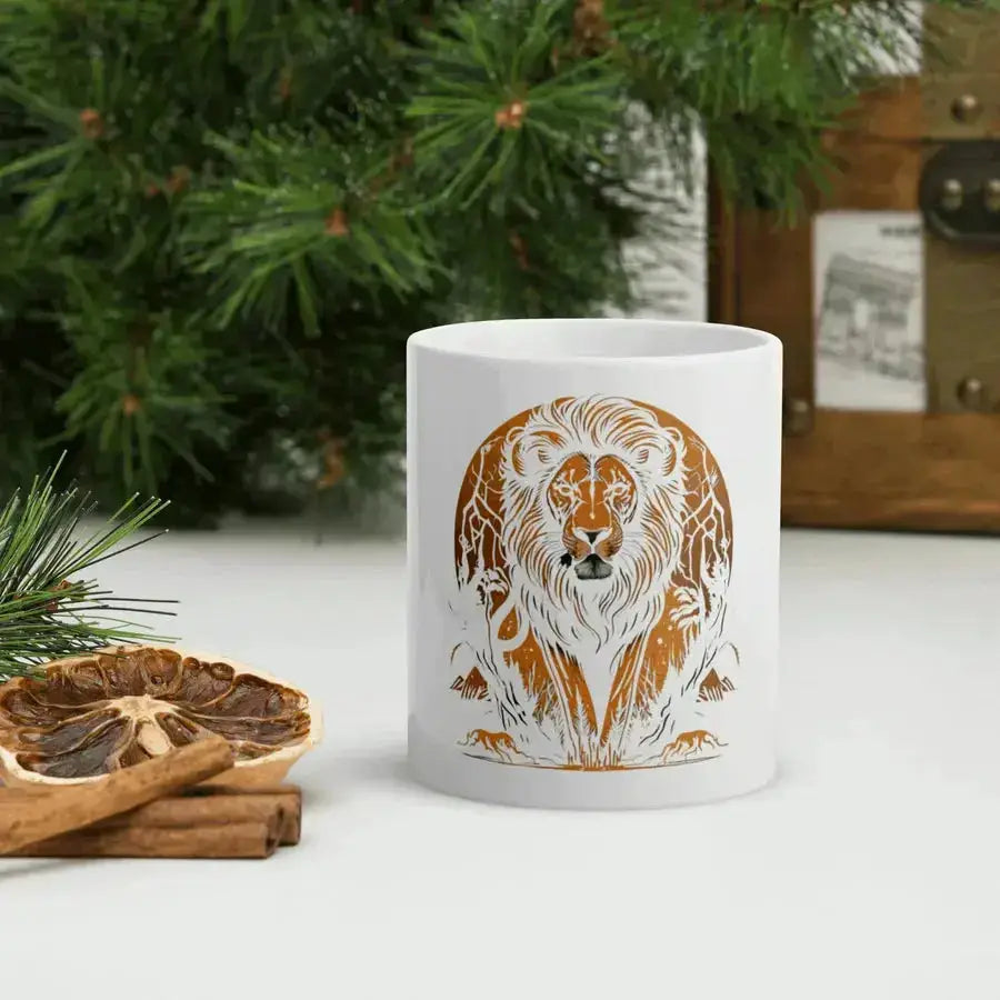 The lion's roar white mug Nexellus