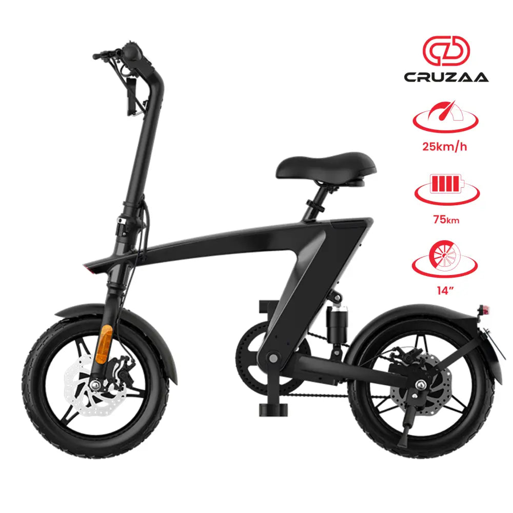 The max foldable e-bike carbon black range 35km - top speed