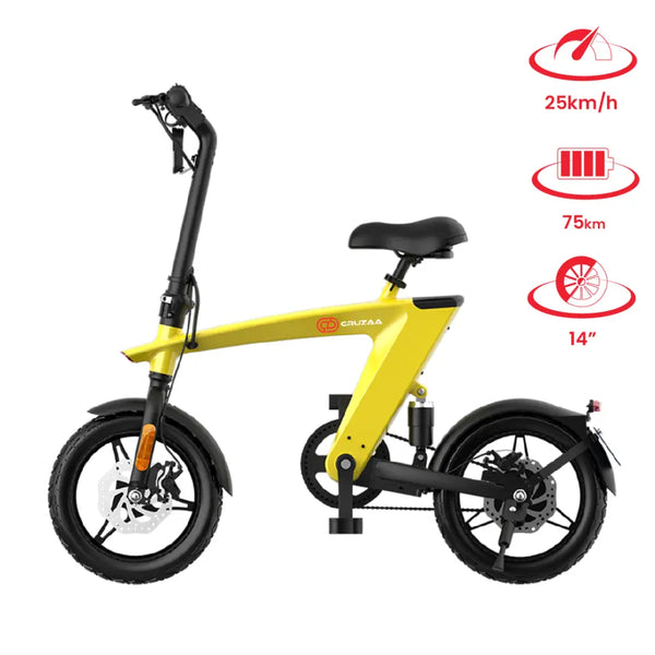 The max foldable e-bike solarbeam yellow range 35km - top