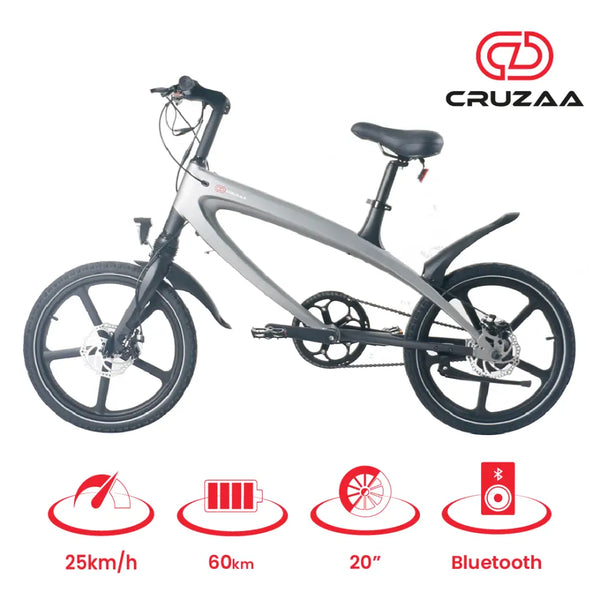 The official gun metal grey e-bike with built-in speakers &