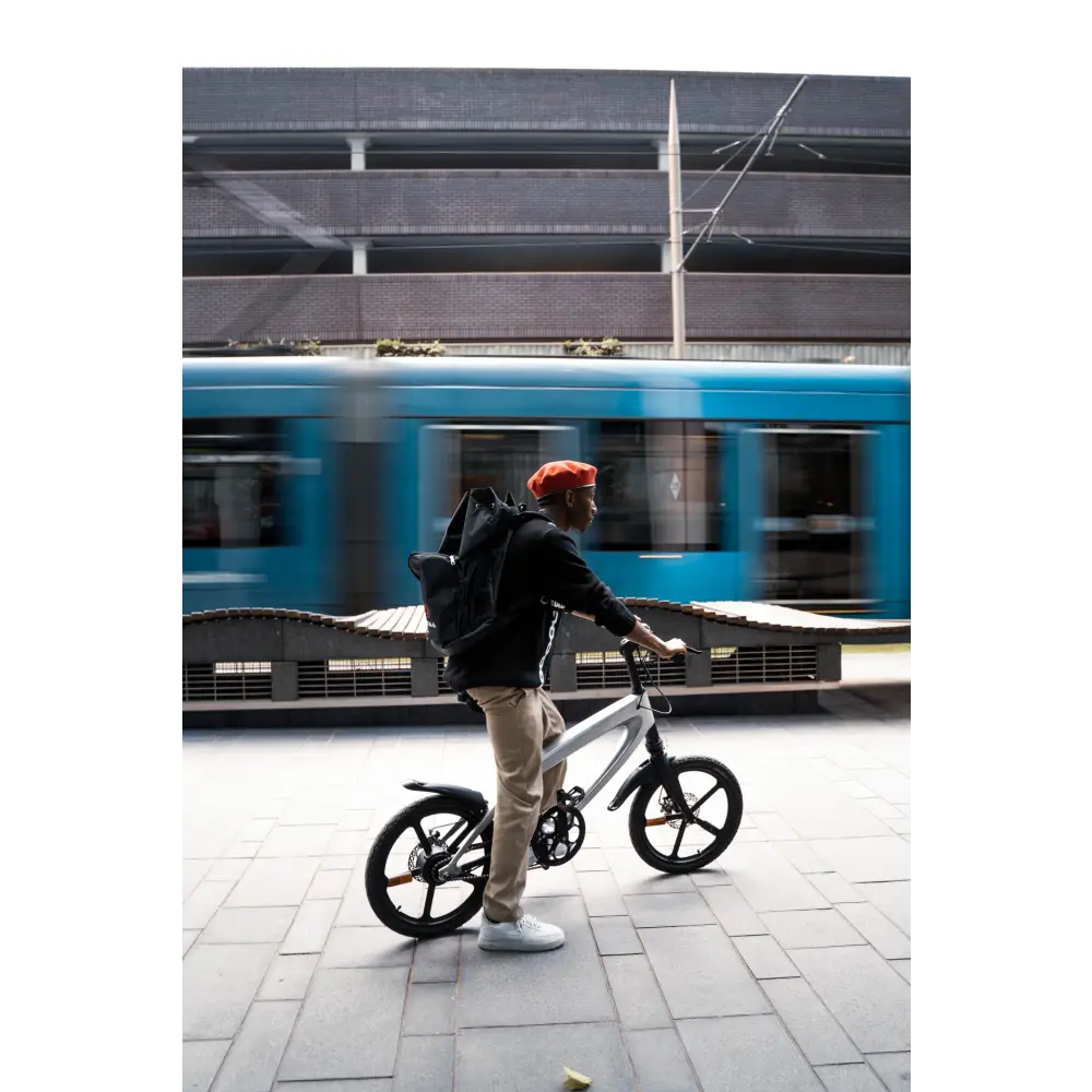 The official gun metal grey e-bike with built-in speakers &