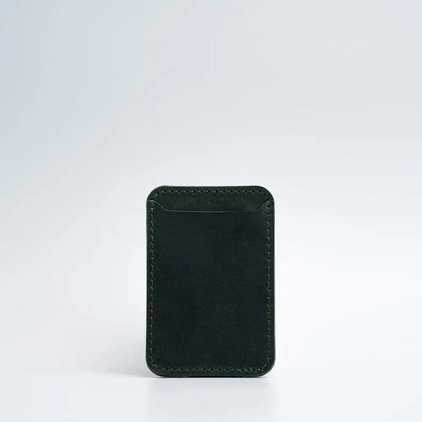 Top-grain leather magsafe wallet - classic - Forest Green