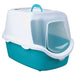 Trixie cat litter tray vico turquoise and white