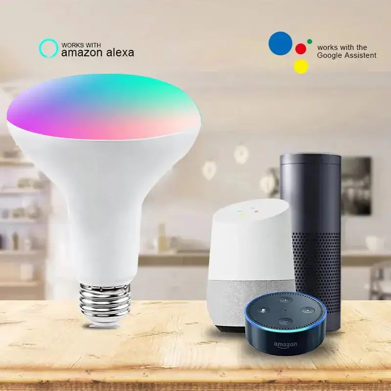 Tuya smart wifi bulb light br30 tuya9w colorful rgbcw amazon alexa Nexellus