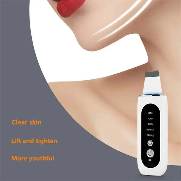 Ultrasonic facial scrubber: red & blue light face cleansing, skin Nexellus