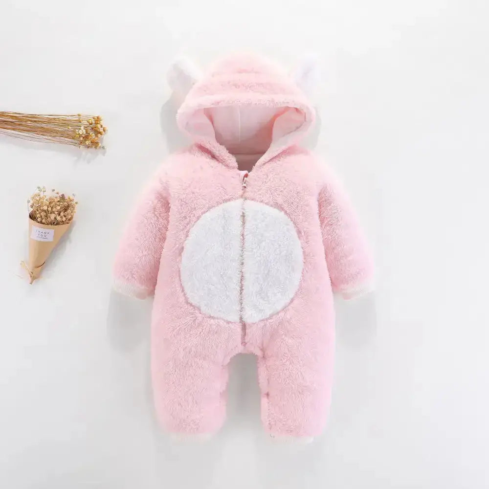 Unisex baby romper boys & girls fleece hooded jumpsuit Nexellus