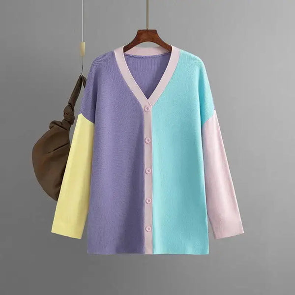 V-neck sweater knit coat button up warm cardigan for women Nexellus