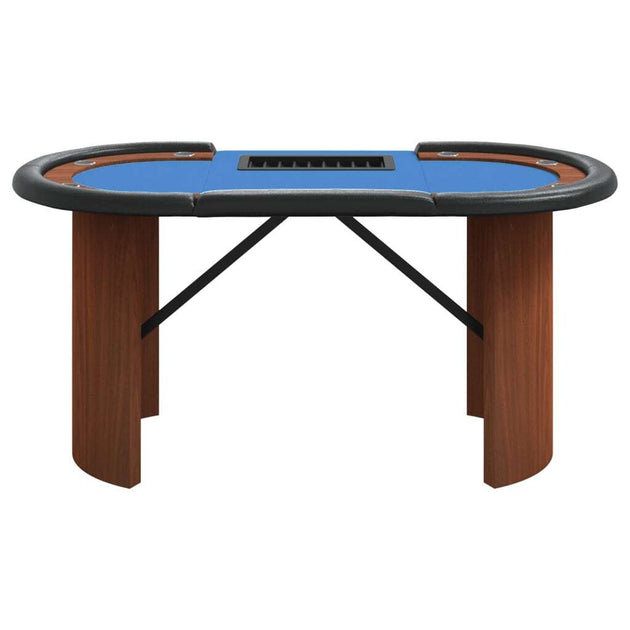 vidaXL 10-Player Poker Table with Chip Tray Blue 160x80x75 cm Nexellus