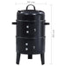 Vidaxl 3-in-1 charcoal smoker bbq grill 40x80 cm - Black