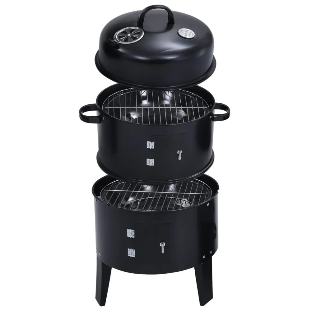 Vidaxl 3-in-1 charcoal smoker bbq grill 40x80 cm - Black