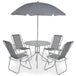 vidaXL 6 Piece Outdoor Dining Set Steel and Textilene Grey Nexellus