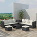 Vidaxl 8 piece garden lounge set with cushions poly rattan black Nexellus