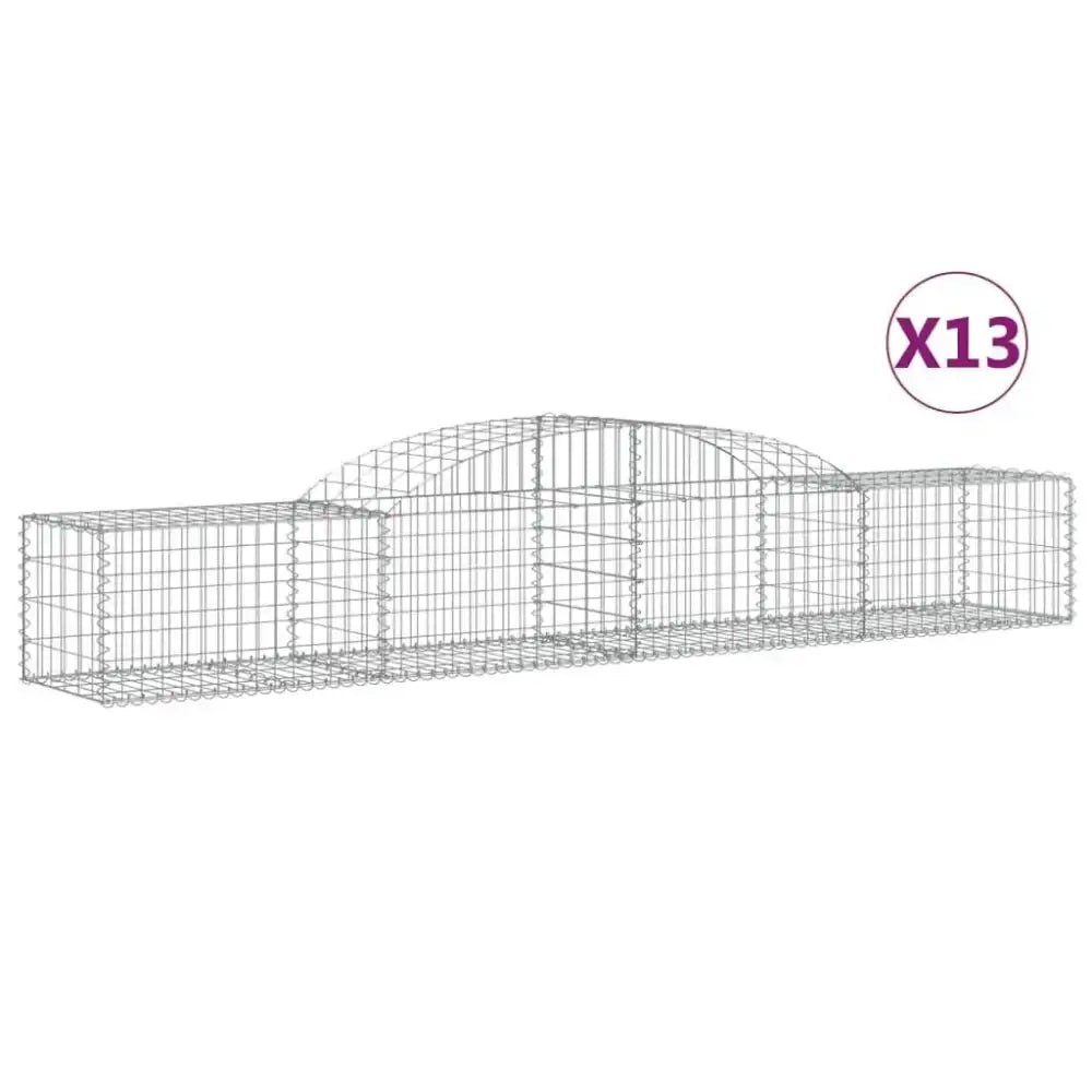 Vidaxl arched gabion baskets 13 pcs 300x50x40/60 cm galvanised iron Nexellus