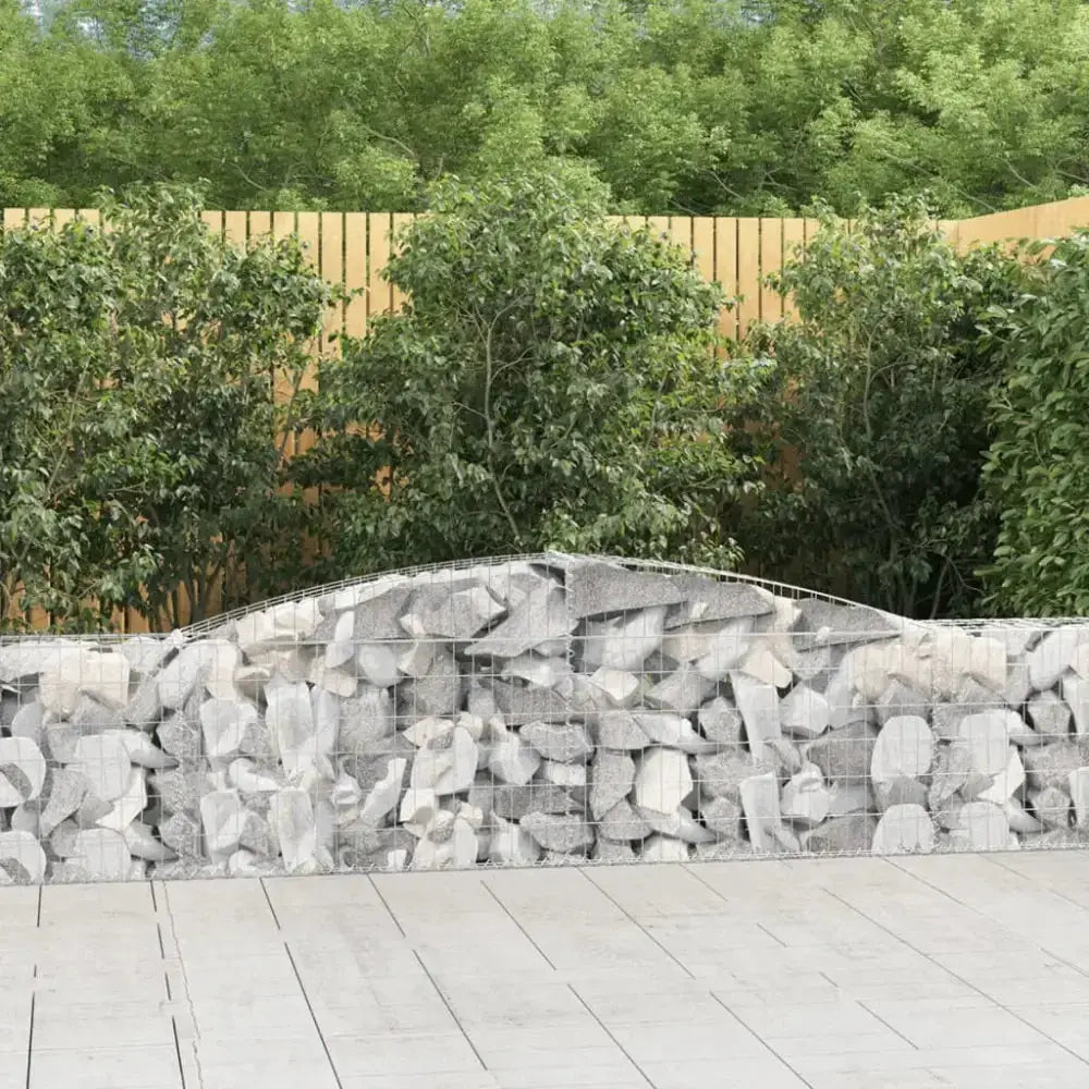 Vidaxl arched gabion baskets 3 pcs 400x30x60/80 cm galvanised iron Nexellus