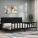 Vidaxl bed frame with headboard black 200x200 cm solid wood Nexellus