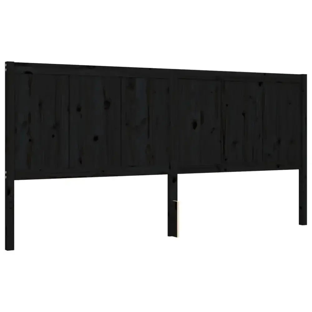 Vidaxl bed frame with headboard black 200x200 cm solid wood Nexellus