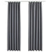 Vidaxl blackout curtains with hooks 2 pcs grey 140x225 cm Nexellus