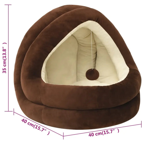 Vidaxl cat bed 40x40x35 cm brown and cream - Brown