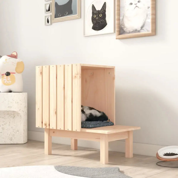 Vidaxl cat house 60x36x60 cm solid wood pine - Brown