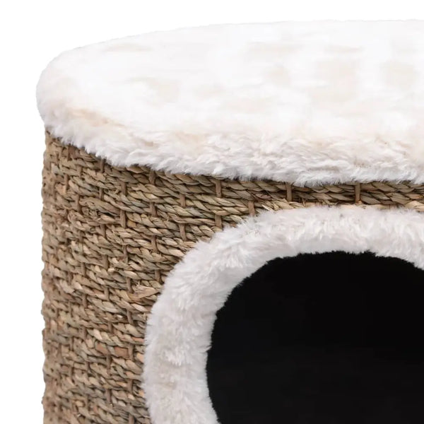 Vidaxl cat house with wooden legs 41 cm seagrass - Brown