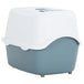 Vidaxl cat litter tray with cover white and blue 56x40x40