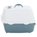 Vidaxl cat litter tray with cover white and blue 56x40x40