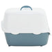 Vidaxl cat litter tray with cover white and blue 56x40x40