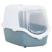 Vidaxl cat litter tray with cover white and blue 56x40x40