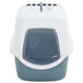 Vidaxl cat litter tray with cover white and blue 56x40x40