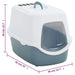 Vidaxl cat litter tray with cover white and blue 56x40x40